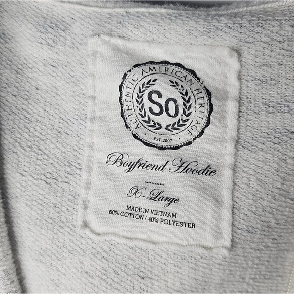 The Boyfriend Hoodie Heather Gray Neutral Oversized Relaxed Fit Womens Size XL - Picture 3 of 9